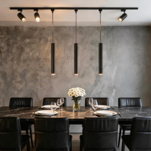 Kitchen Island 6 LED Black Track Pendant & Spot Lighting Kit