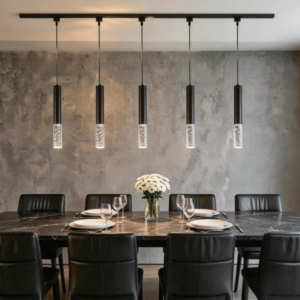 Kitchen Island 5 LED Black Track Pendant Light Kit
