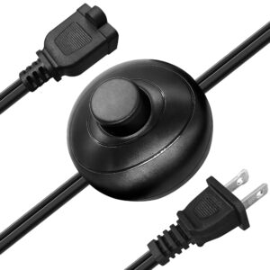 [ETL Listed] 6FT Black Extension Cord W/ Foot Switch,2 Prong 18AWG