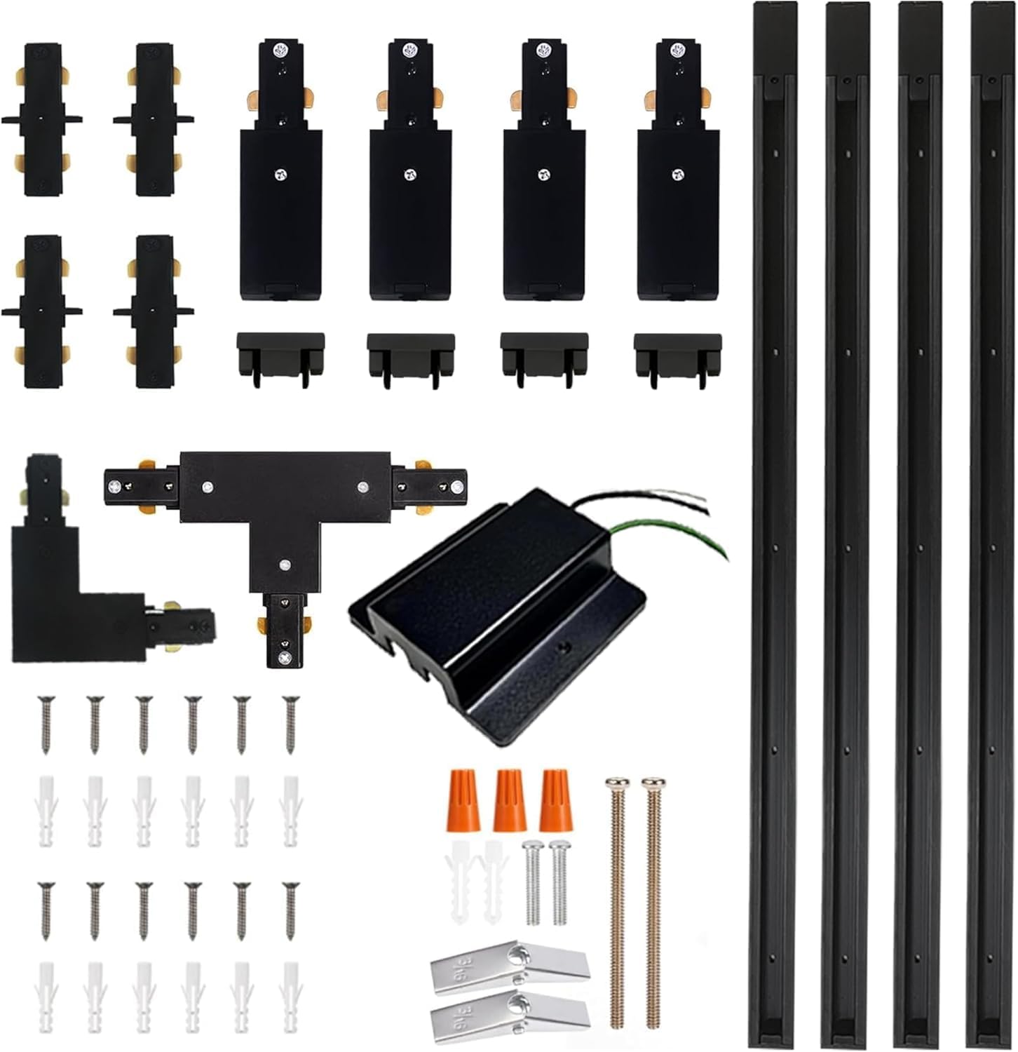 Full Accessories and Rails Kit for H Type Track Lighting Systems
